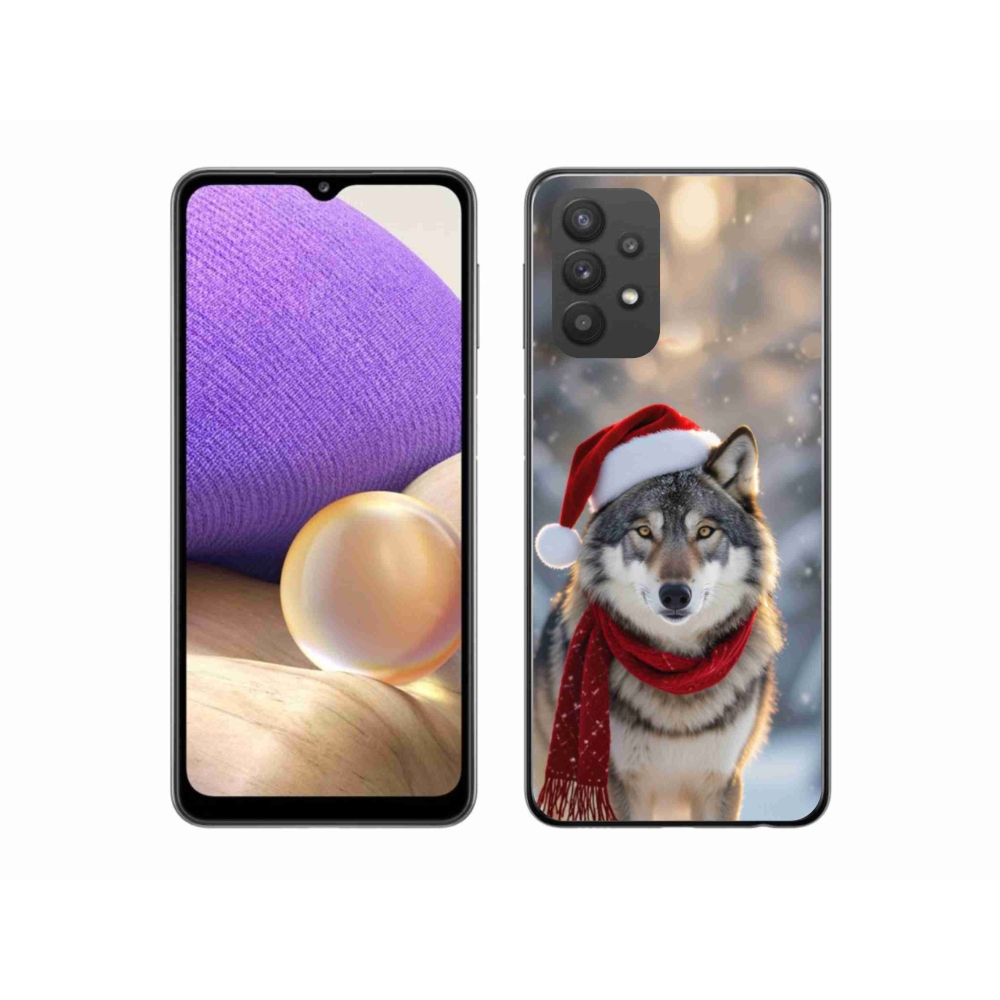 Gél borítás mmCase Samsung Galaxy A32 5G - Karácsonyi farkas