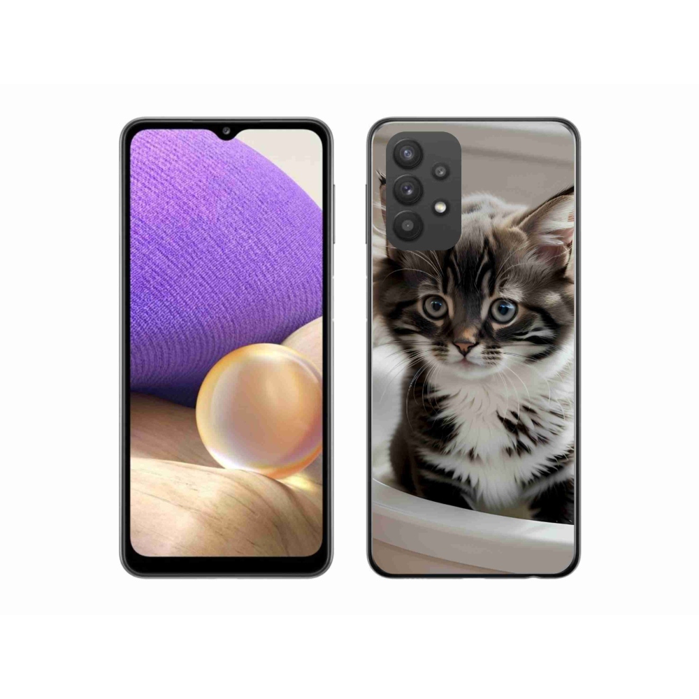 Gél borítás mmCase Samsung Galaxy A32 5G - kíváncsi cica