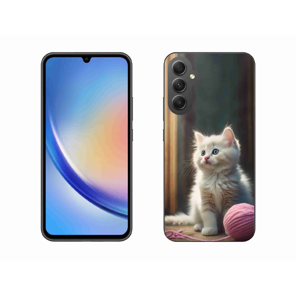 Gél védőhuzat mmCase Samsung Galaxy A34 5G - fehér cica 2