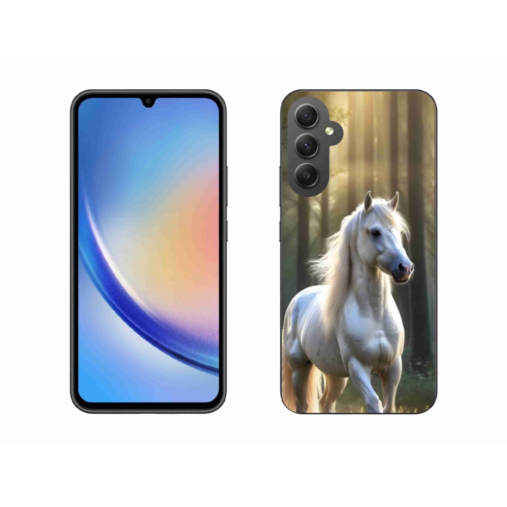 Zselés borítás mmCase Samsung Galaxy A34 5G - fehér ló 3