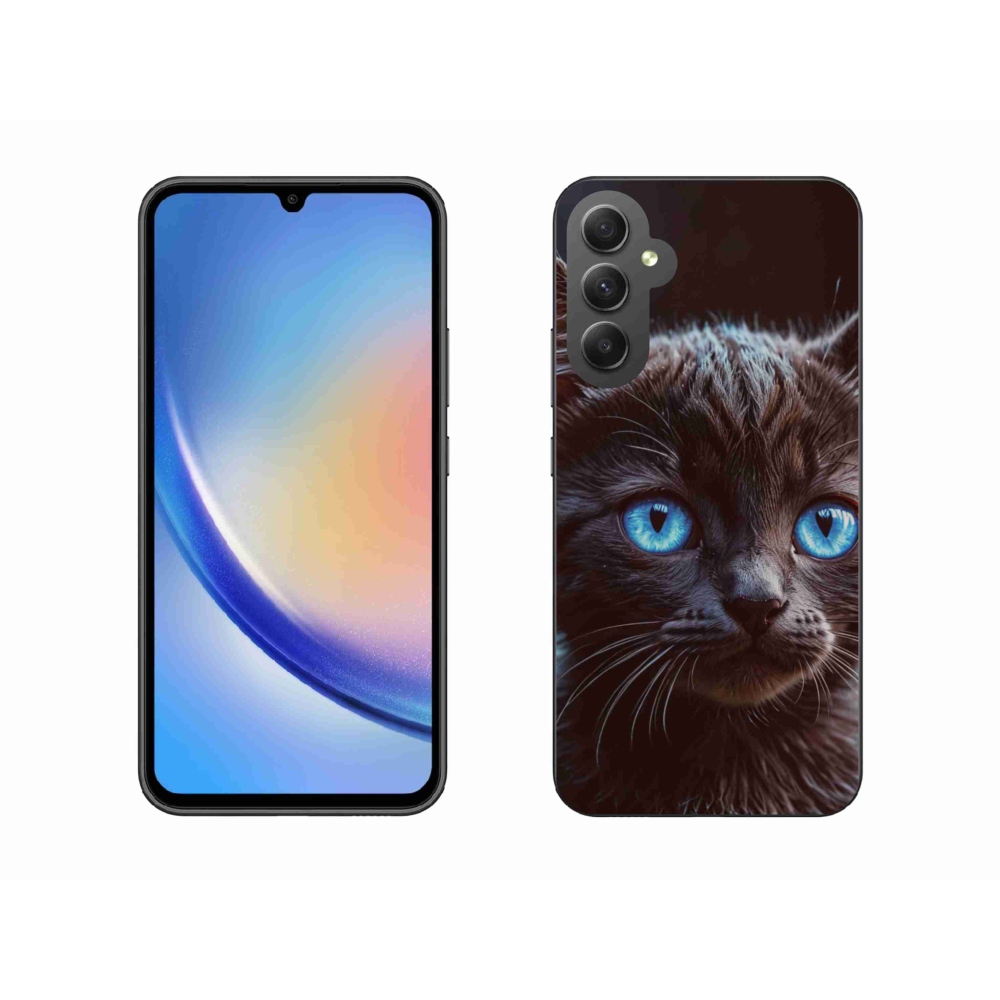 Gél védőhuzat mmCase Samsung Galaxy A34 5G - fekete cica 2