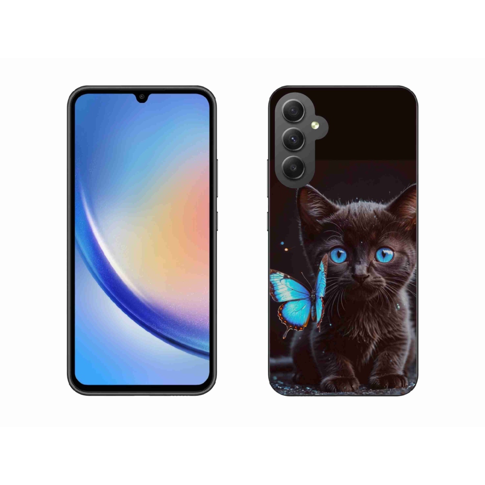 Gél védőhuzat mmCase Samsung Galaxy A34 5G - fekete cica 3