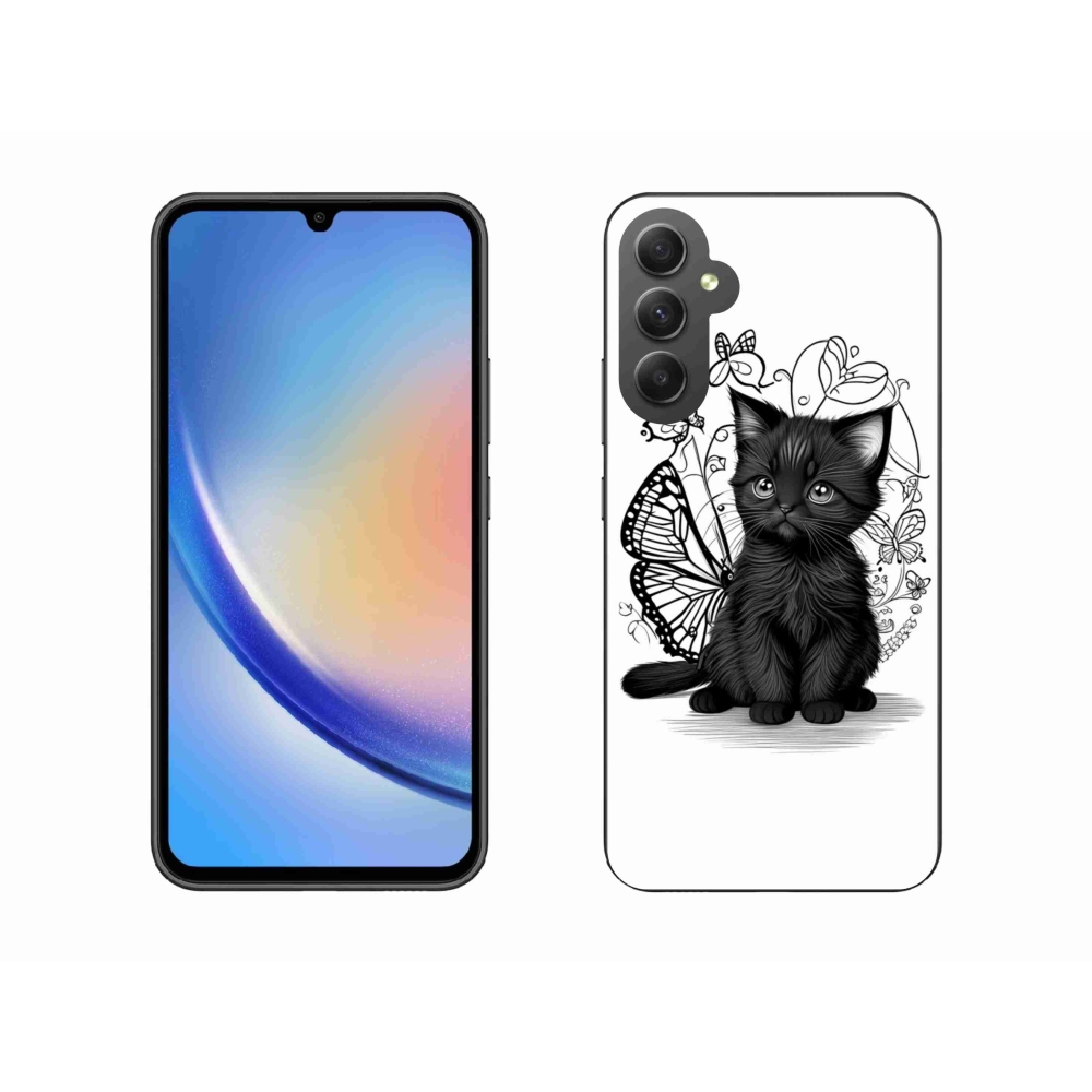 Gél védőhuzat mmCase Samsung Galaxy A34 5G - fekete cica