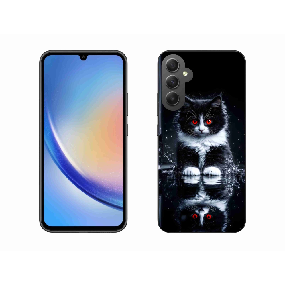 Zselés borítás mmCase Samsung Galaxy A34 5G - fekete-fehér cica