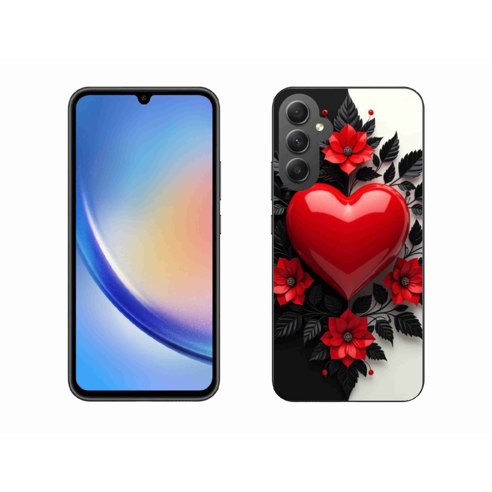 Gél védőhuzat mmCase Samsung Galaxy A34 5G - piros szív