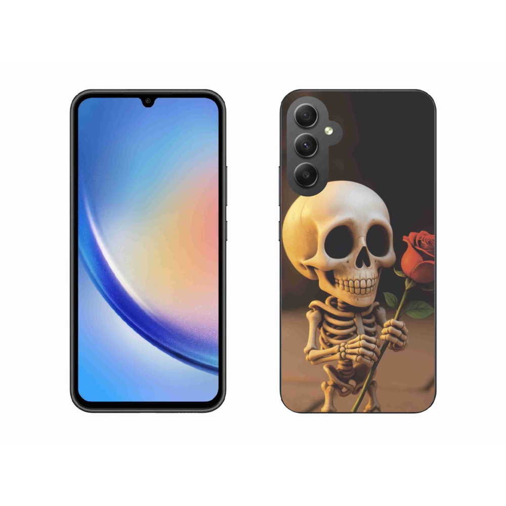 Gél borítás mmCase Samsung Galaxy A34 5G - csontváz rózsával