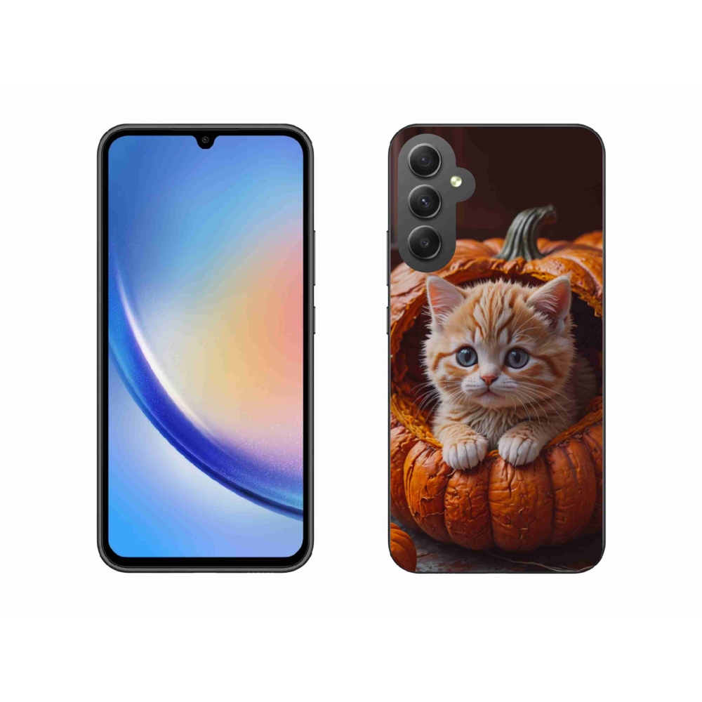 Gél borítás mmCase Samsung Galaxy A34 5G - cica és tök 2