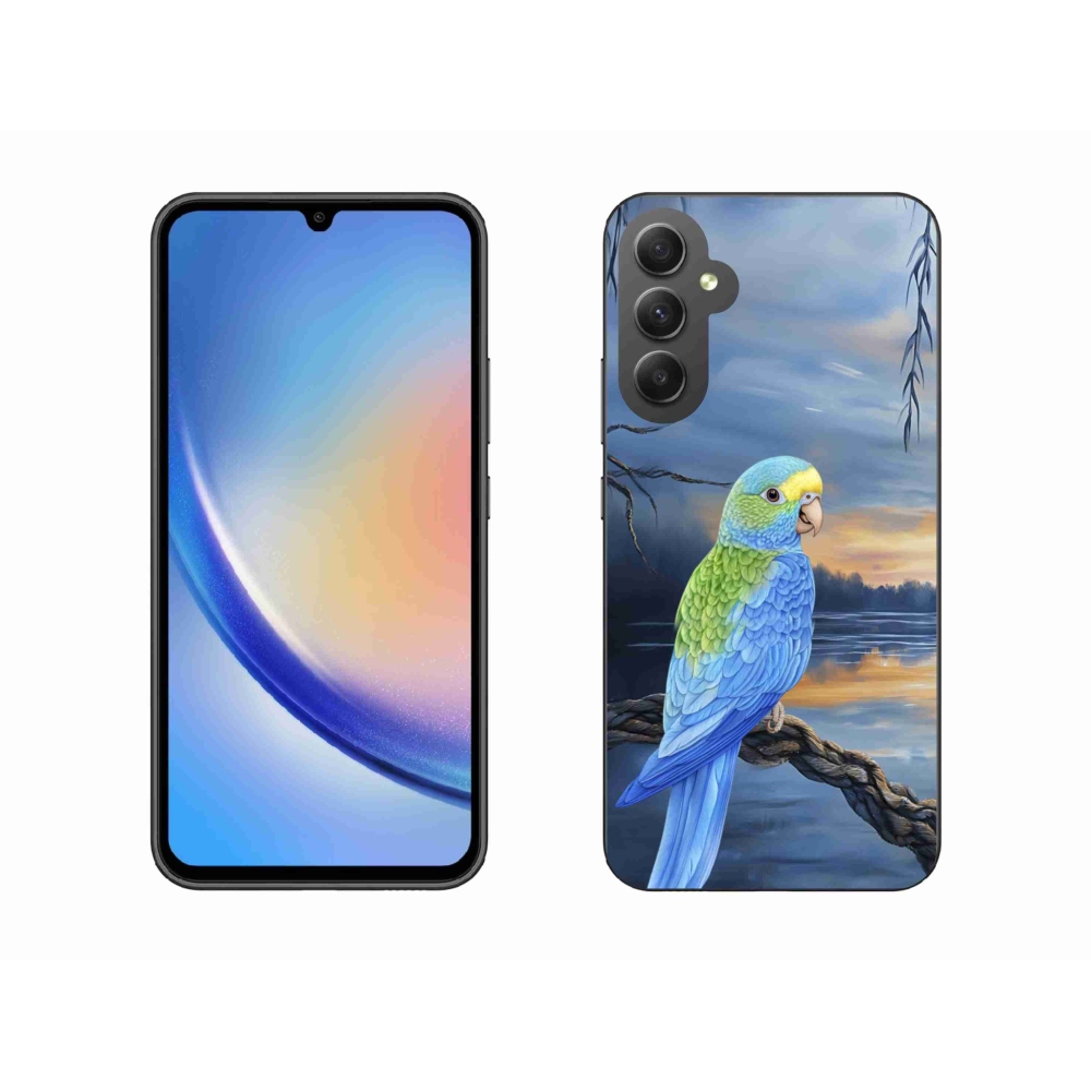Gél védőhuzat mmCase Samsung Galaxy A34 5G - kék papagájhoz