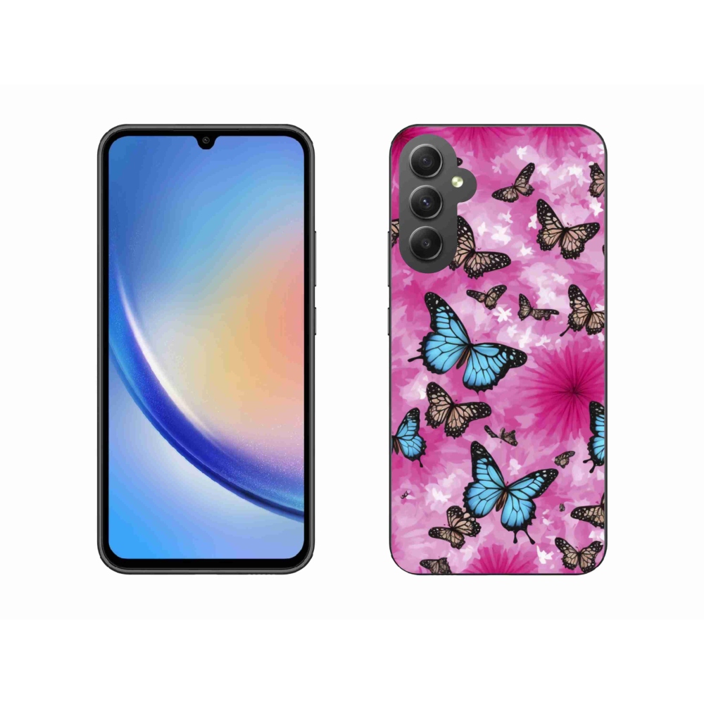 Gél borítás mmCase Samsung Galaxy A34 5G - pillangókert - Samsung Galaxy A34 5G - pillangókert