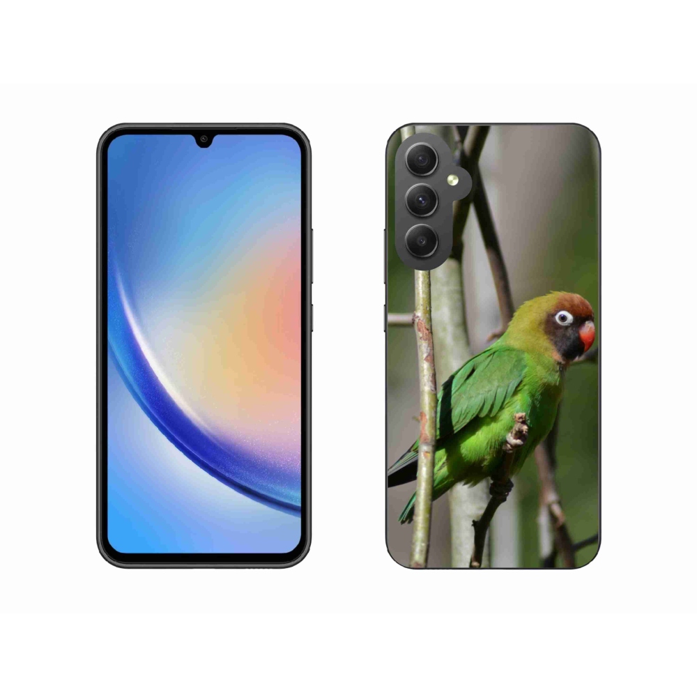 Gél borítás mmCase Samsung Galaxy A34 5G - papagáj agapornis