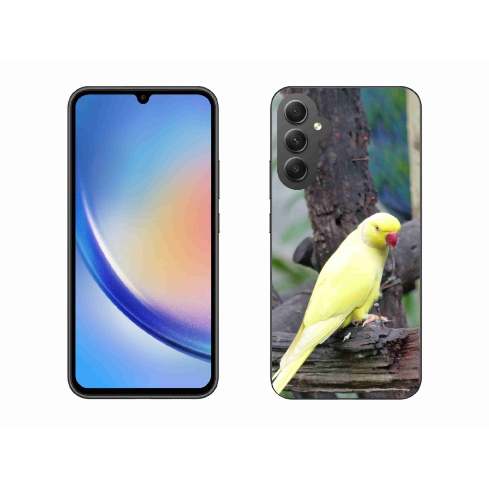 Zselés borítás mmCase Samsung Galaxy A34 5G - papagáj alexander sárga