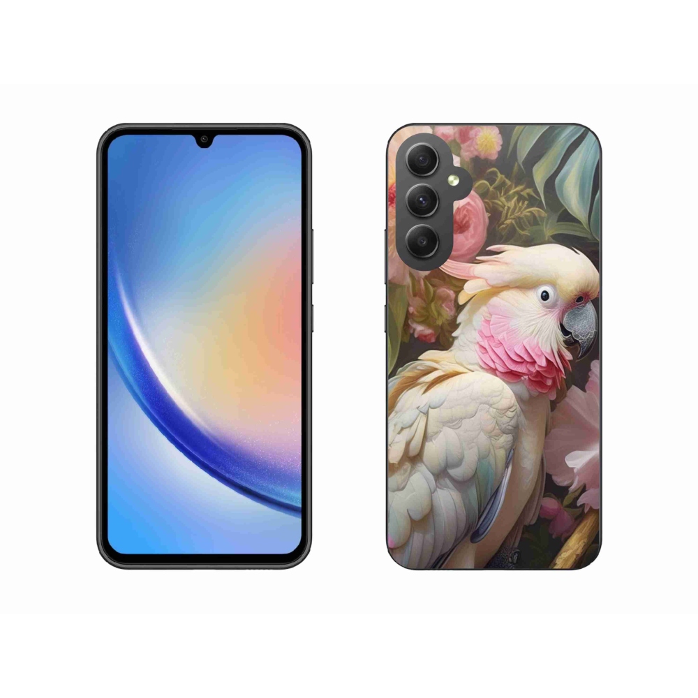 Zselés borítás mmCase Samsung Galaxy A34 5G - papagáj kakadu rózsaszín 2