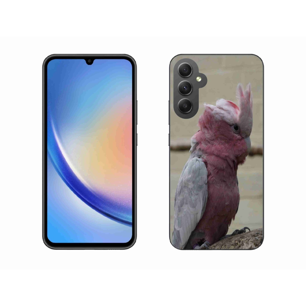 Gél védőhuzat mmCase Samsung Galaxy A34 5G - papagáj kakadu rózsaszínű