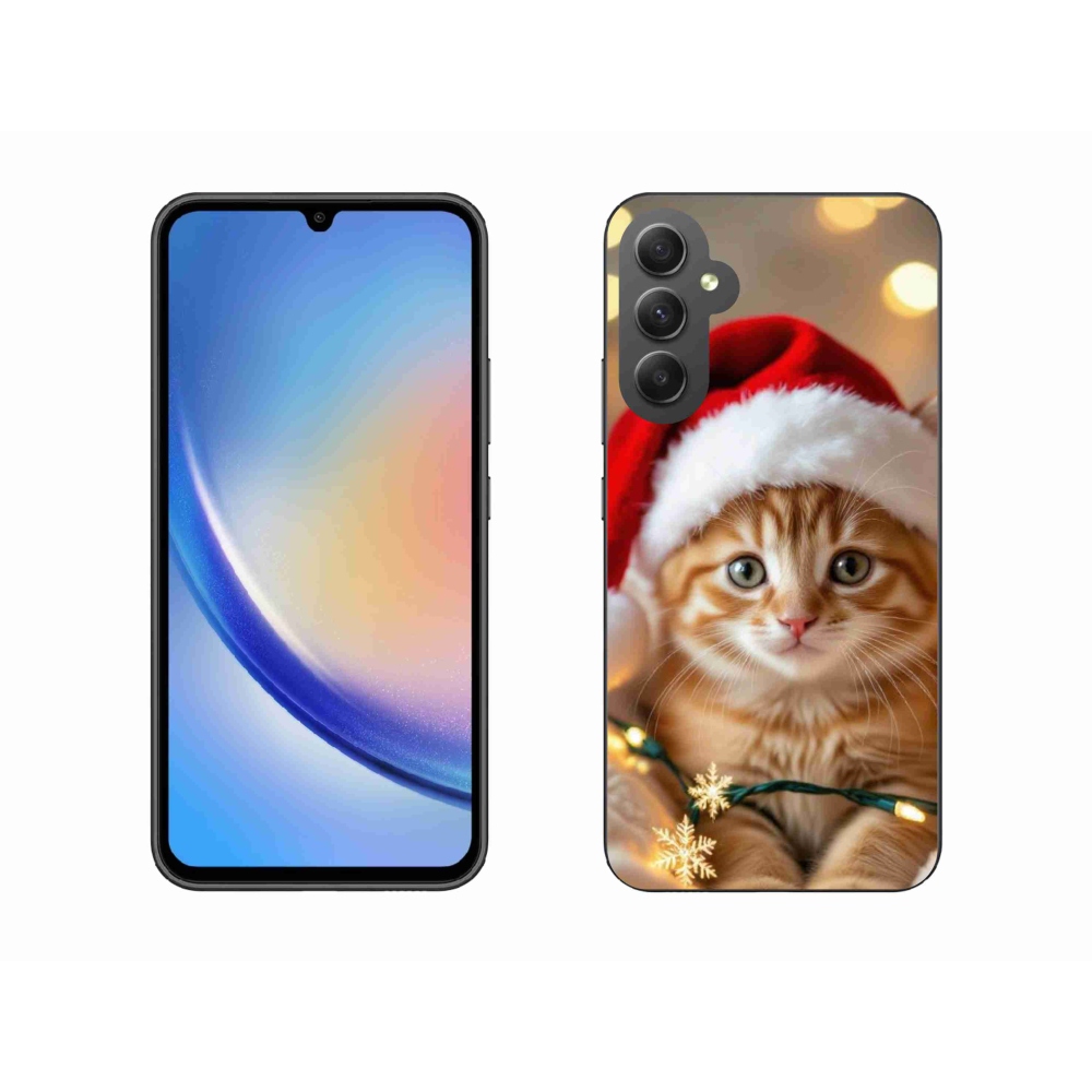 Gél borítás mmCase Samsung Galaxy A34 5G - Karácsonyi cica