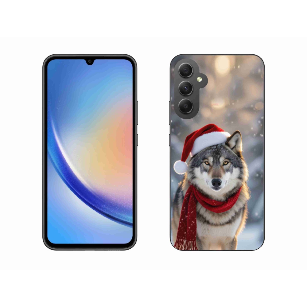 Gél borítás mmCase Samsung Galaxy A34 5G - Karácsonyi farkas
