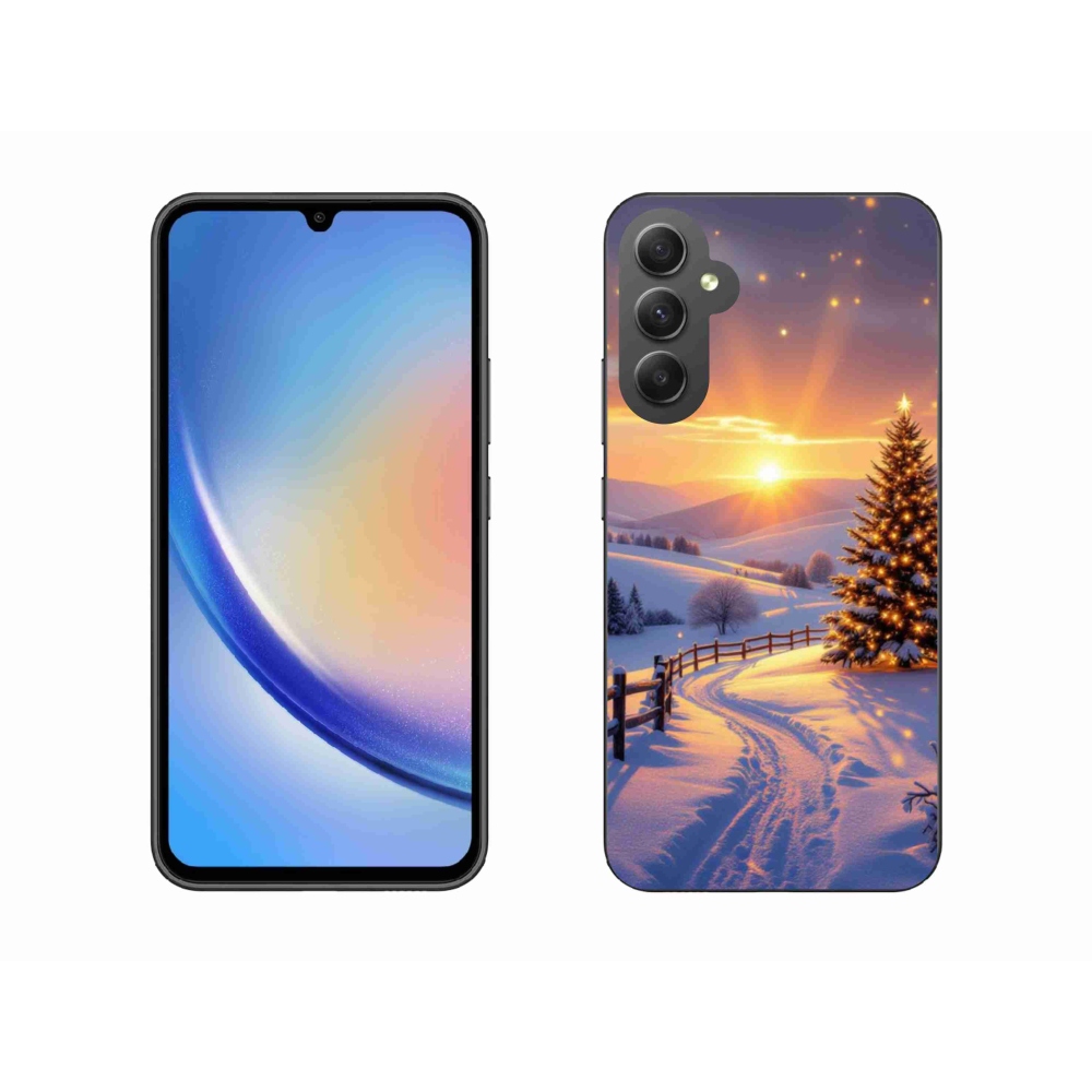 Gél borítás mmCase Samsung Galaxy A34 5G - téli tájkép