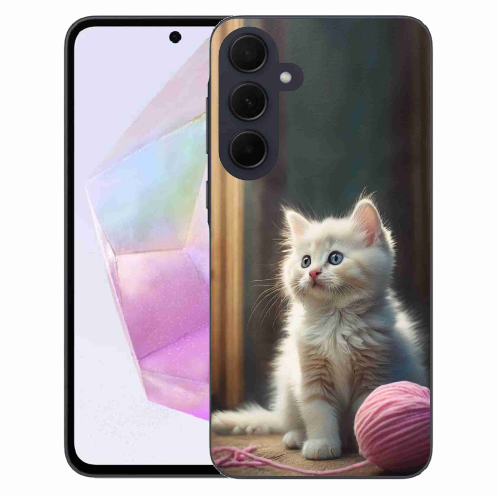 Gél védőhuzat mmCase Samsung Galaxy A35 5G - fehér cica 2