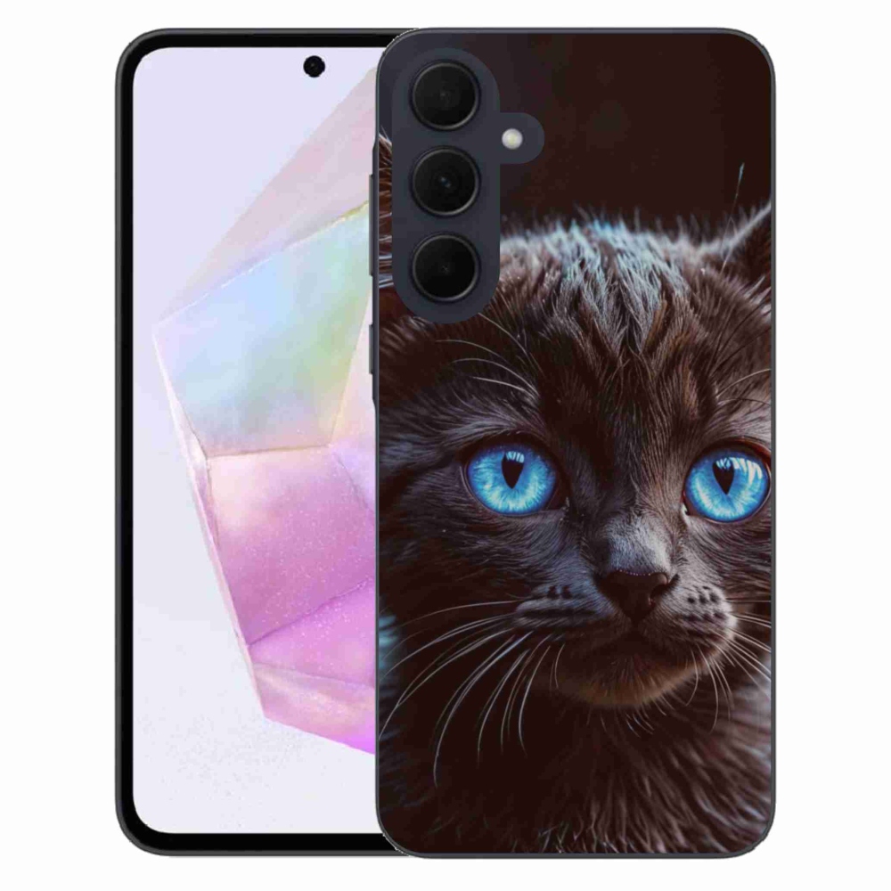 Gél védőhuzat mmCase Samsung Galaxy A35 5G - fekete cica 2