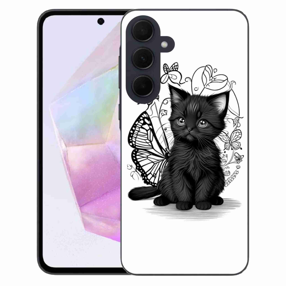 Zselés borítás mmCase Samsung Galaxy A35 5G - fekete cica