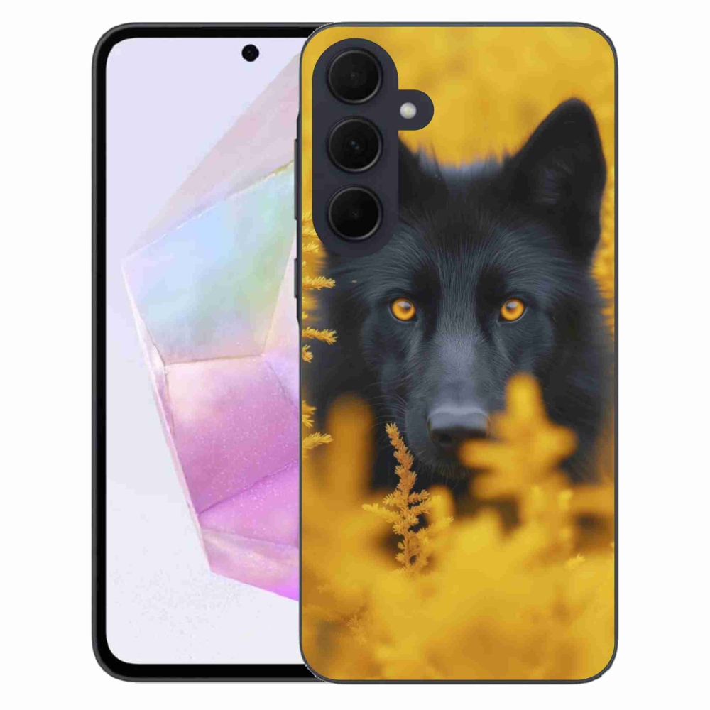 Gél védőburkolat mmCase Samsung Galaxy A35 5G - fekete farkas 2