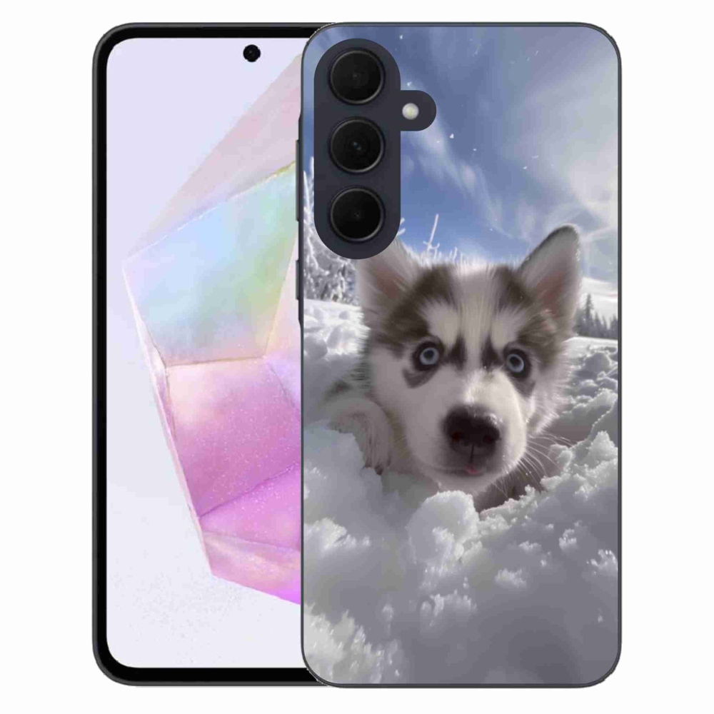 Gél borítás mmCase Samsung Galaxy A35 5G - husky a hóban