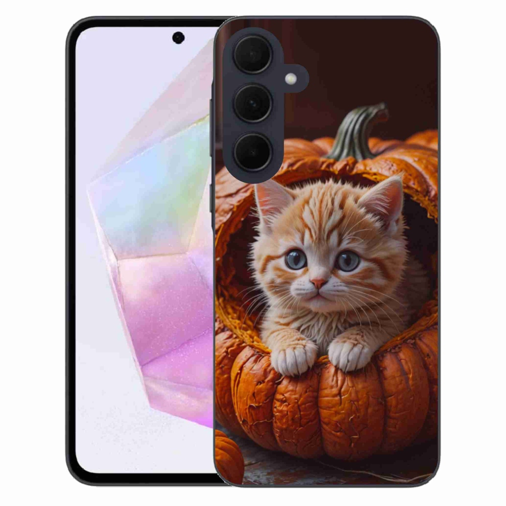 Gél borítás mmCase Samsung Galaxy A35 5G - cica és tök 2