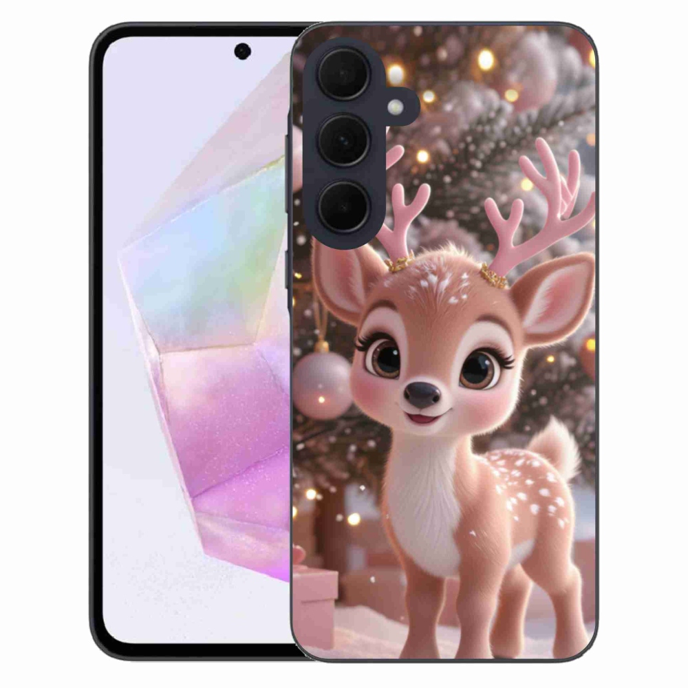 Zselés borítás mmCase Samsung Galaxy A35 5G - aranyos rénszarvashoz