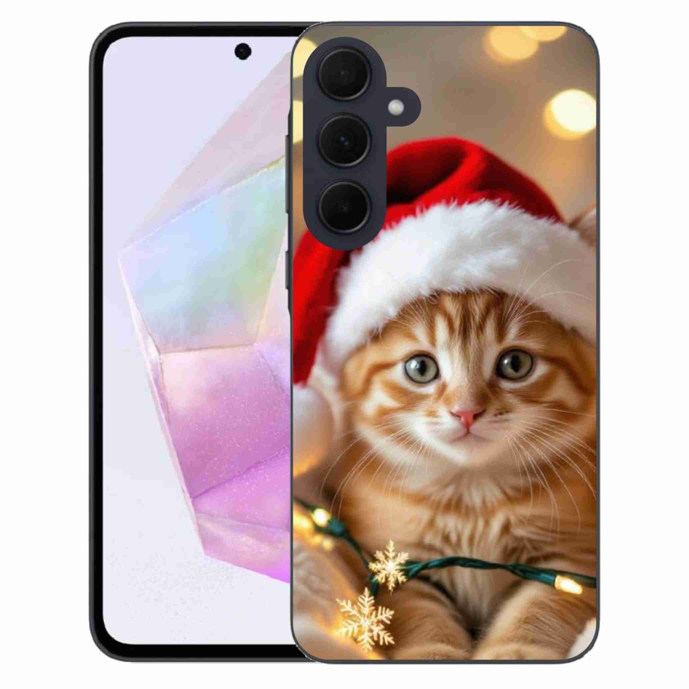 Gél borítás mmCase Samsung Galaxy A35 5G - Karácsonyi cica