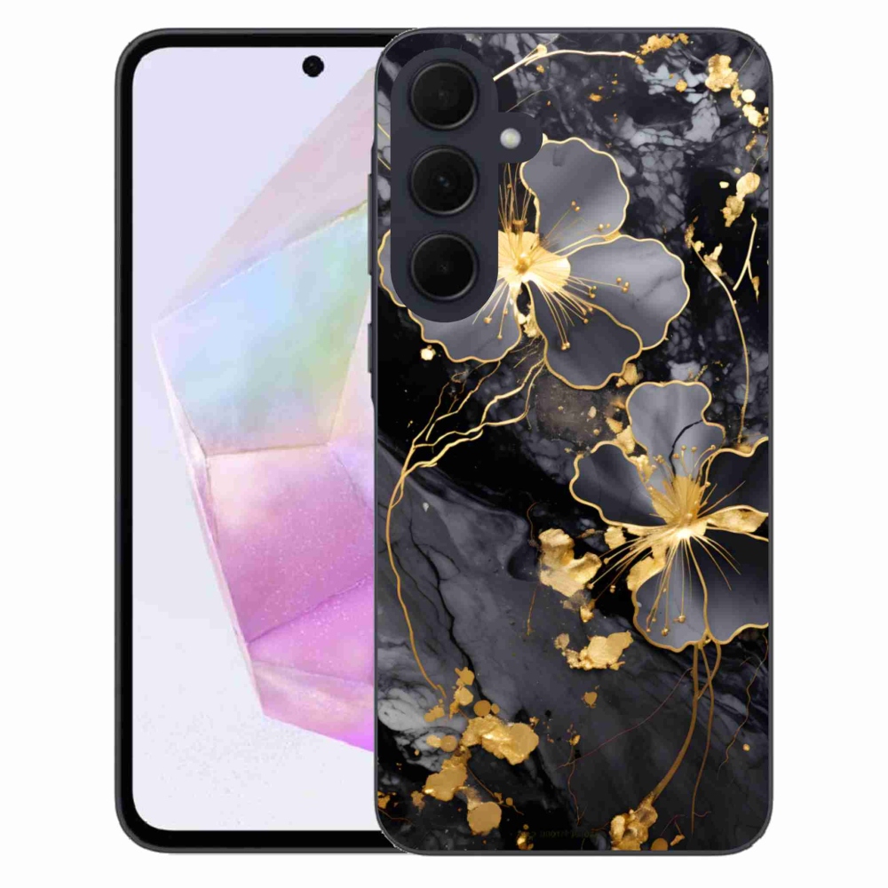 Gél védőhuzat mmCase Samsung Galaxy A35 5G - arany virágok