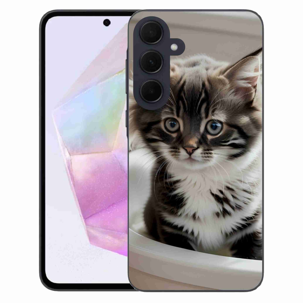 Zselés borítás mmCase Samsung Galaxy A35 5G - kíváncsi cica
