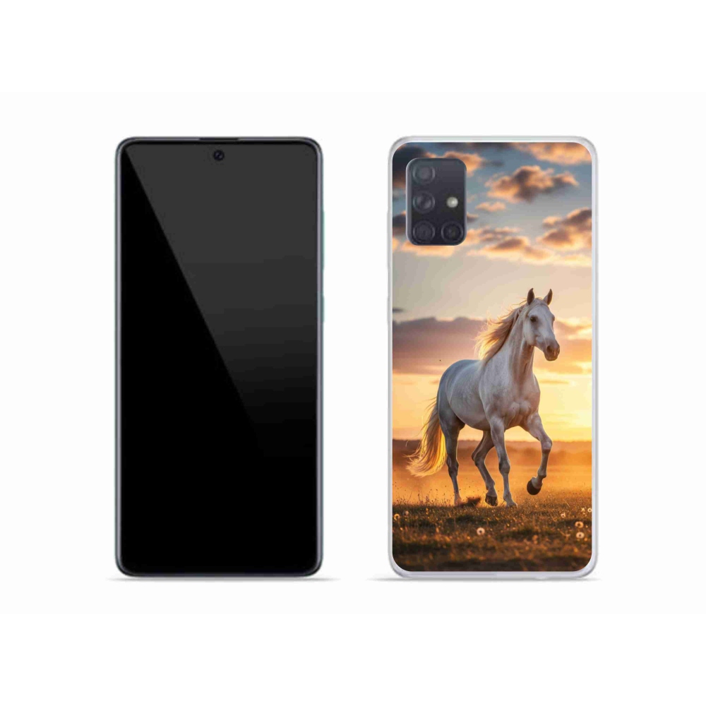 Gél borítás mmCase Samsung Galaxy A51 - futó fehér ló 2