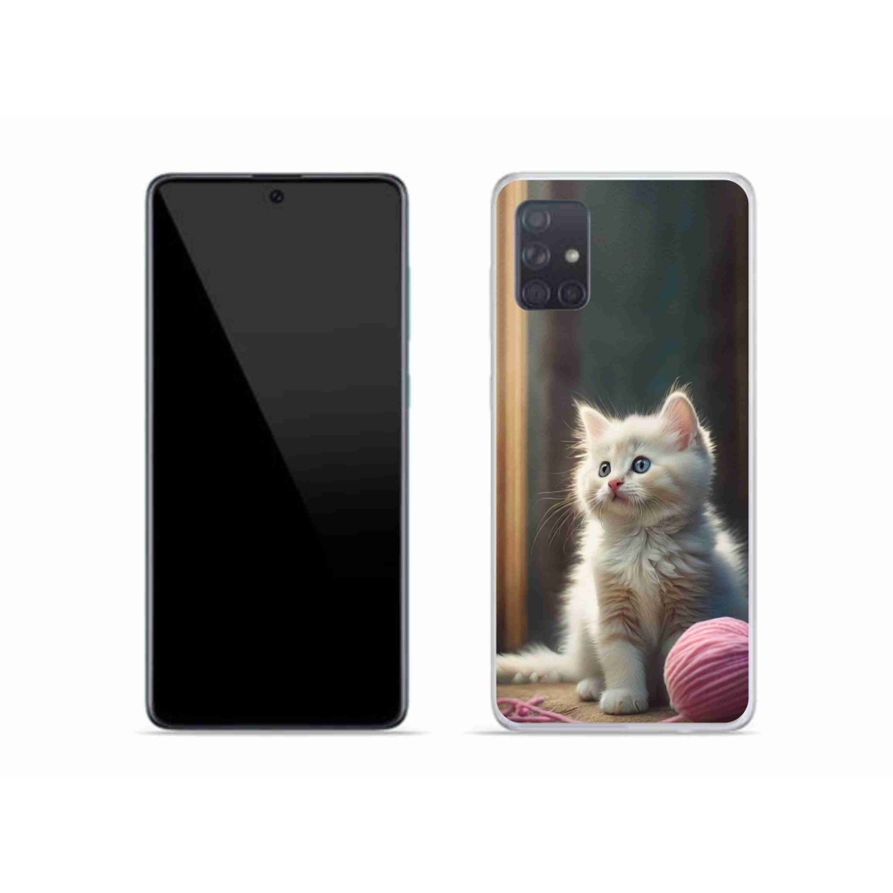 Gél védőhuzat mmCase Samsung Galaxy A51 - fehér cica 2