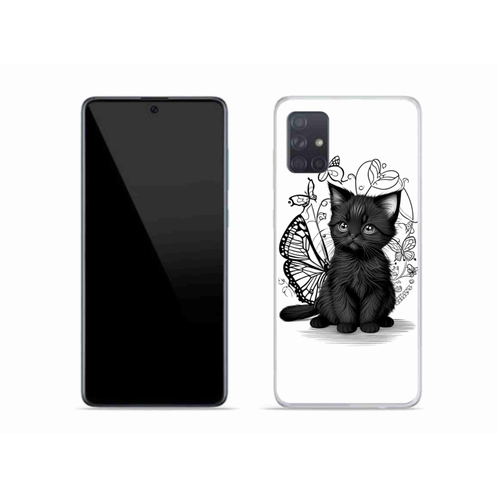 Gél védőhuzat mmCase Samsung Galaxy A51 készülékhez - fekete cica
