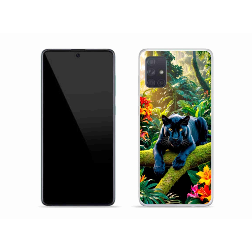Gél borítás mmCase Samsung Galaxy A51 készülékhez - fekete párduc a dzsungelben