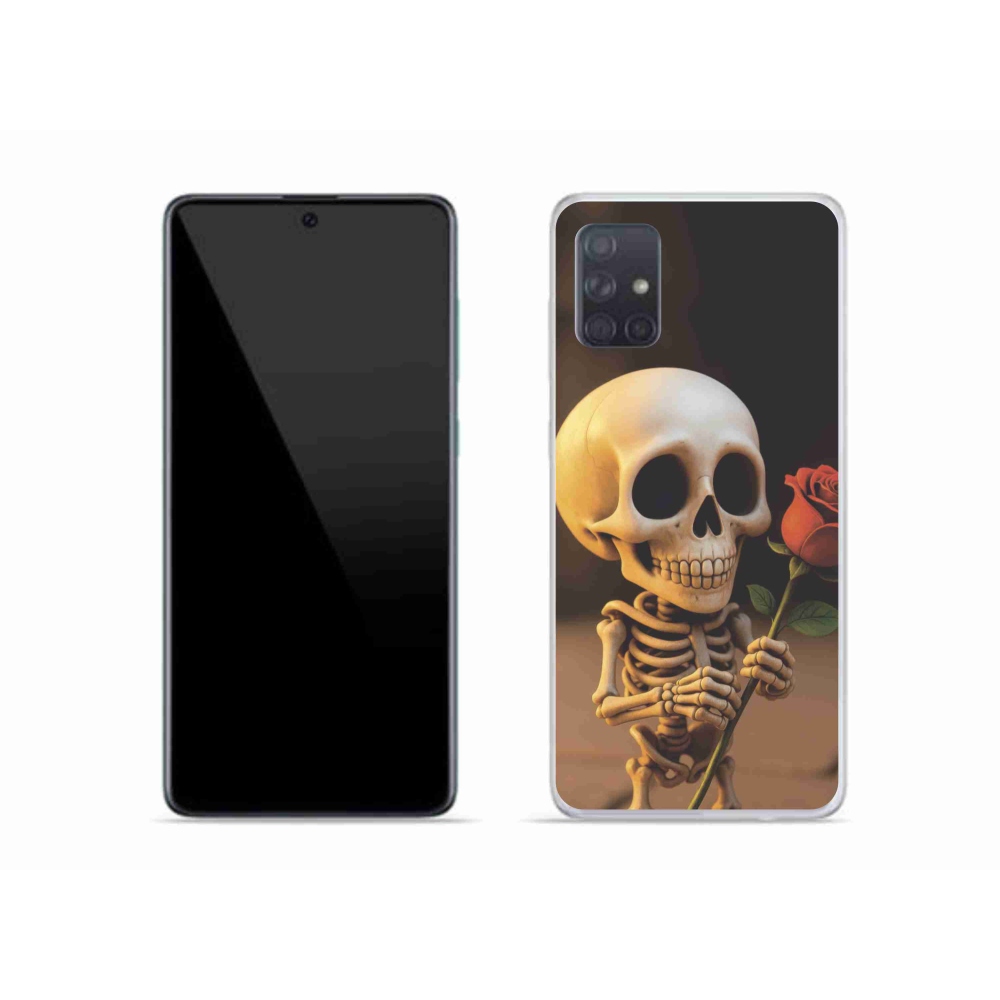 Gél borítás mmCase Samsung Galaxy A51 - csontváz rózsával