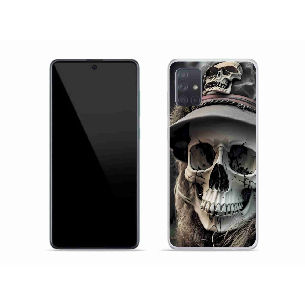 Zselés borítás mmCase Samsung Galaxy A51 készülékhez - sötét koponya