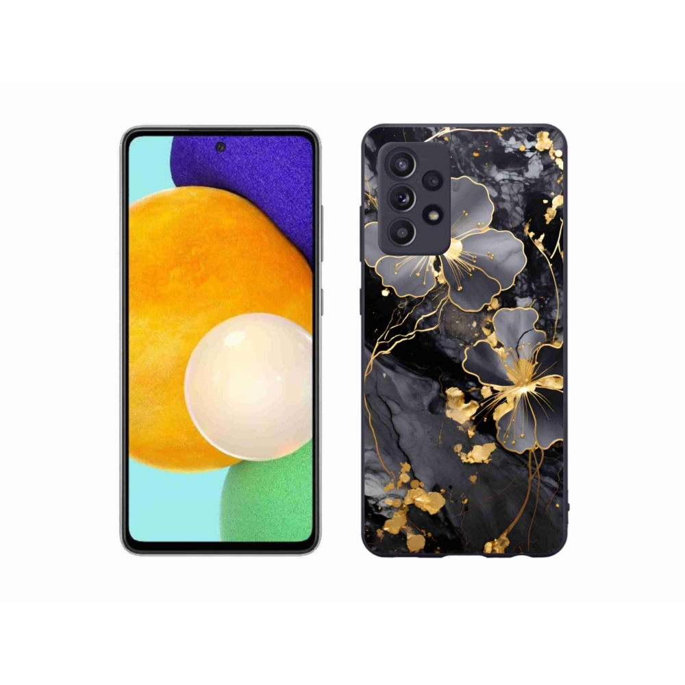 Gél borítás mmCase Samsung Galaxy A52s 5G - arany virágok