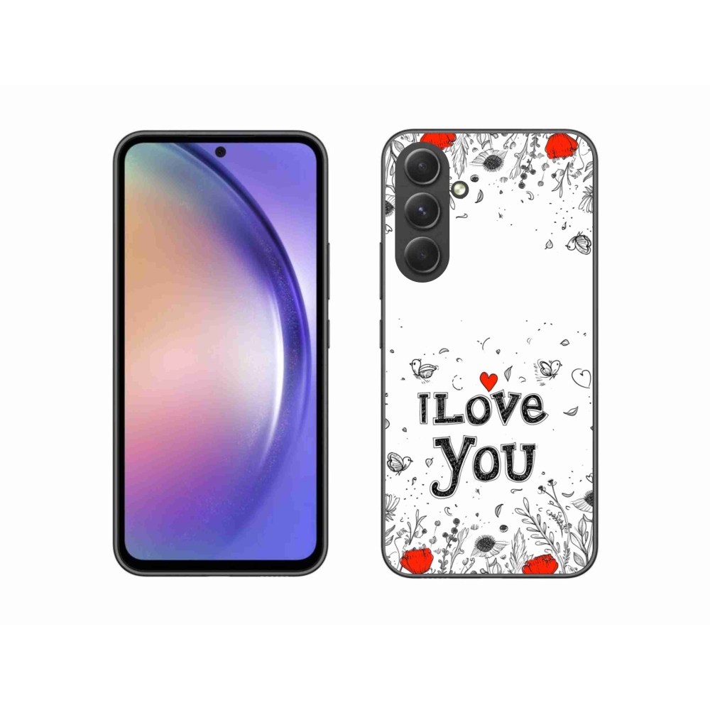 Gél borítás mmCase Samsung Galaxy A54 5G - I love you fehér háttérrel