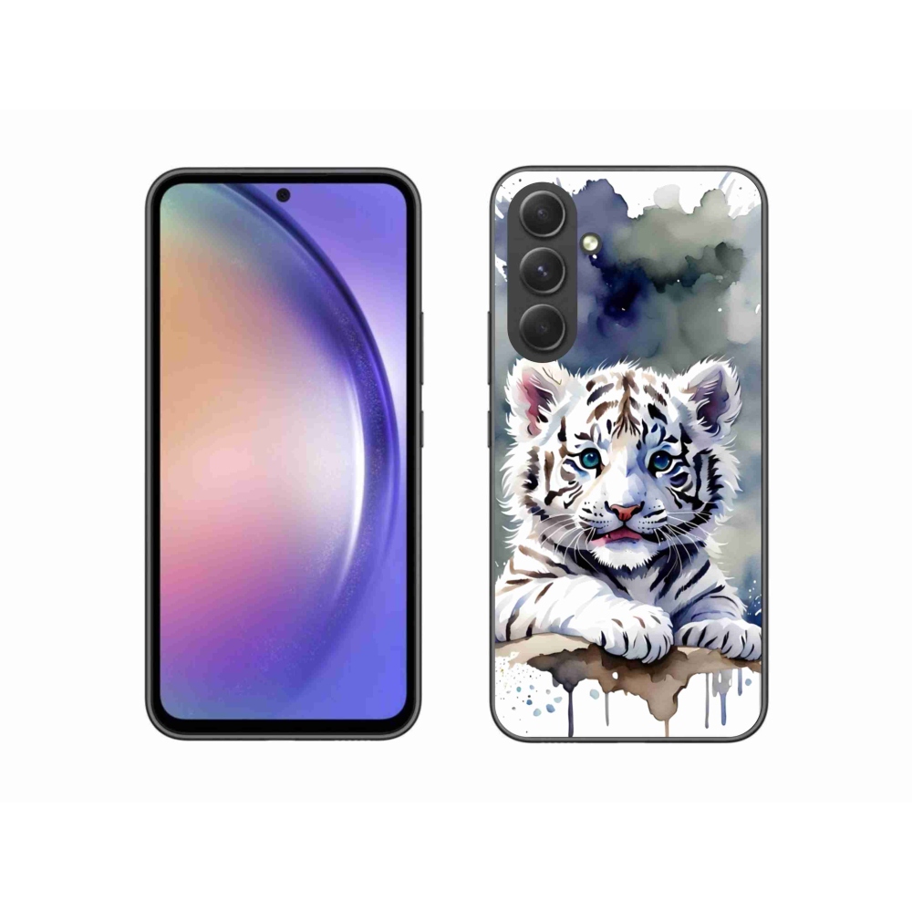 Zselés borítás mmCase Samsung Galaxy A54 5G - fehér tigriskölyökhöz