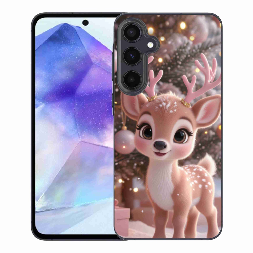 Zselés borítás mmCase Samsung Galaxy A55 5G - aranyos rénszarvashoz