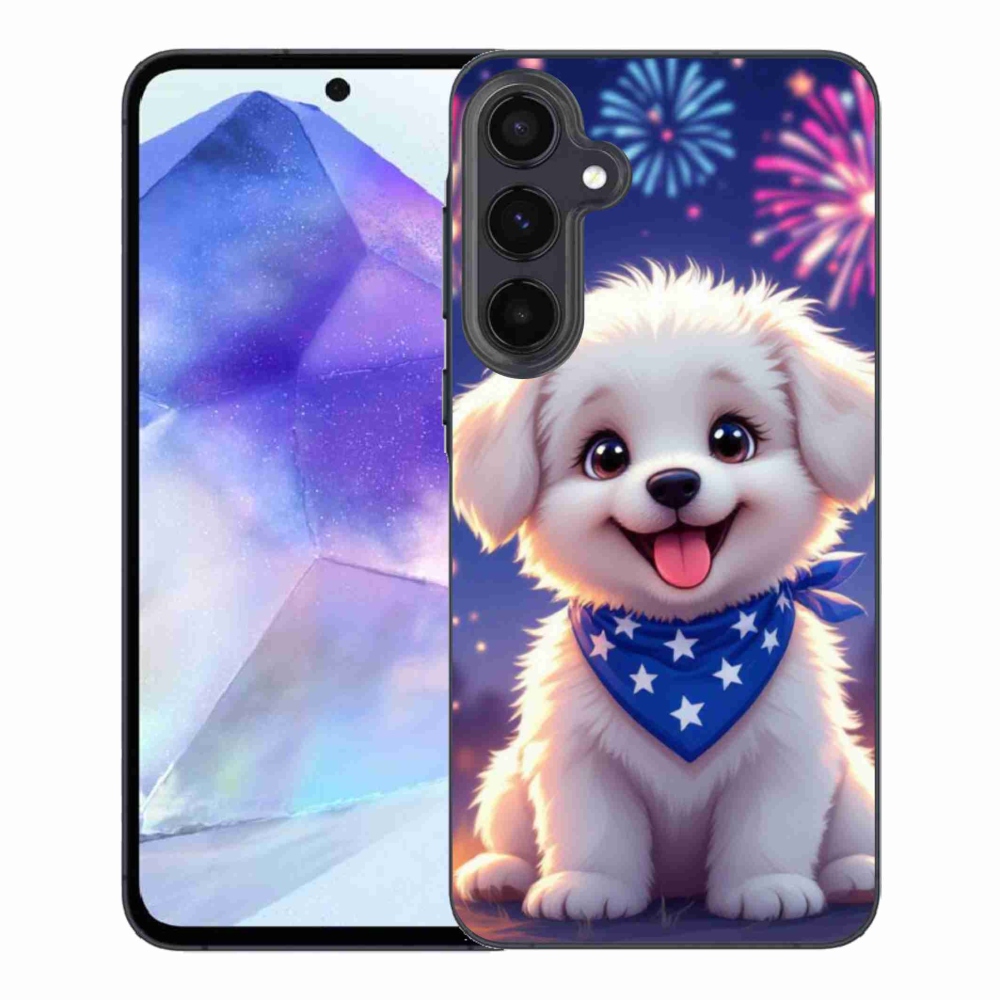 Gél borítás mmCase Samsung Galaxy A55 5G - ünnepi kölyökkutya