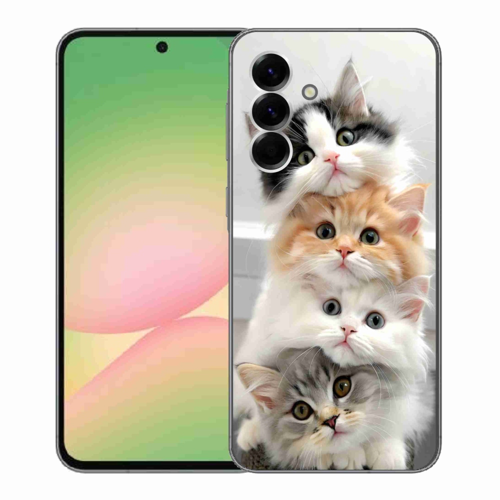 Zselés borítás mmCase Samsung Galaxy A56 5G - macska csokorhoz