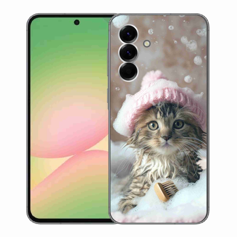 Gél borítás mmCase Samsung Galaxy A56 5G - cica és fürdő