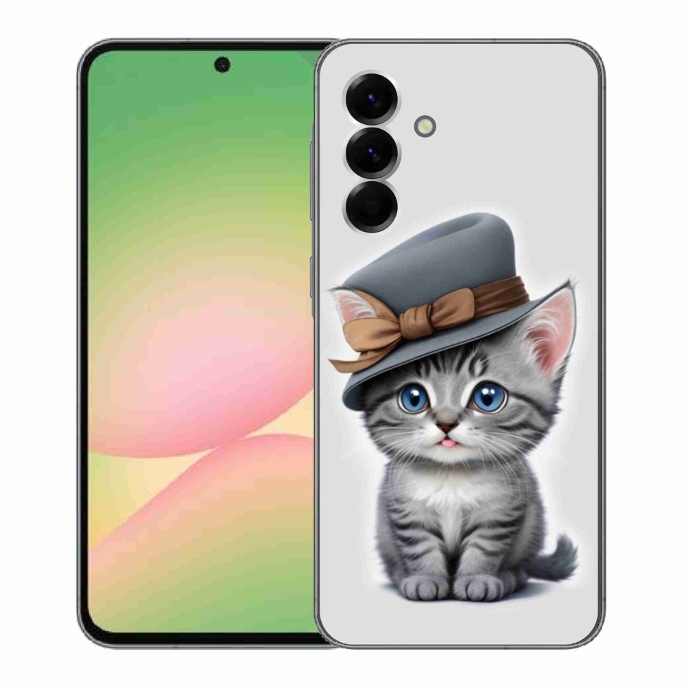 Zselés borítás mmCase Samsung Galaxy A56 5G - cica sapkával