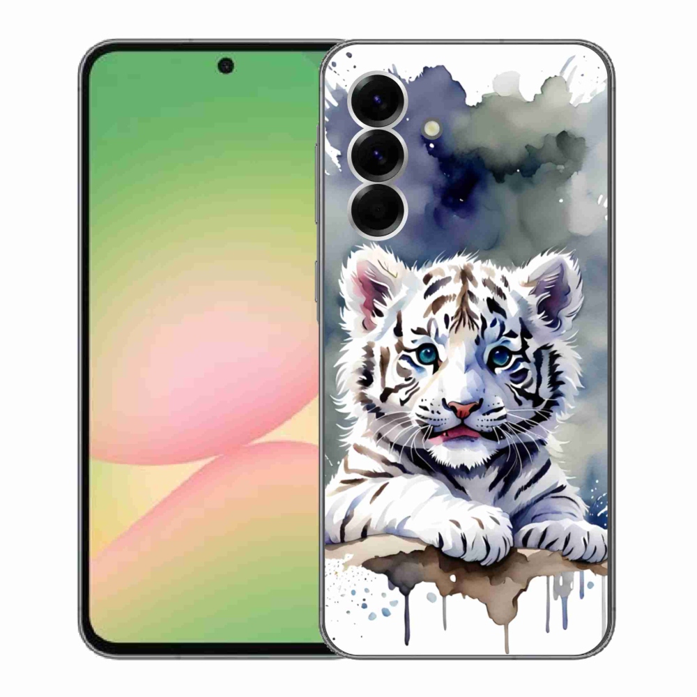 Zselés borítás mmCase Samsung Galaxy A56 5G - fehér tigriskölyökhöz