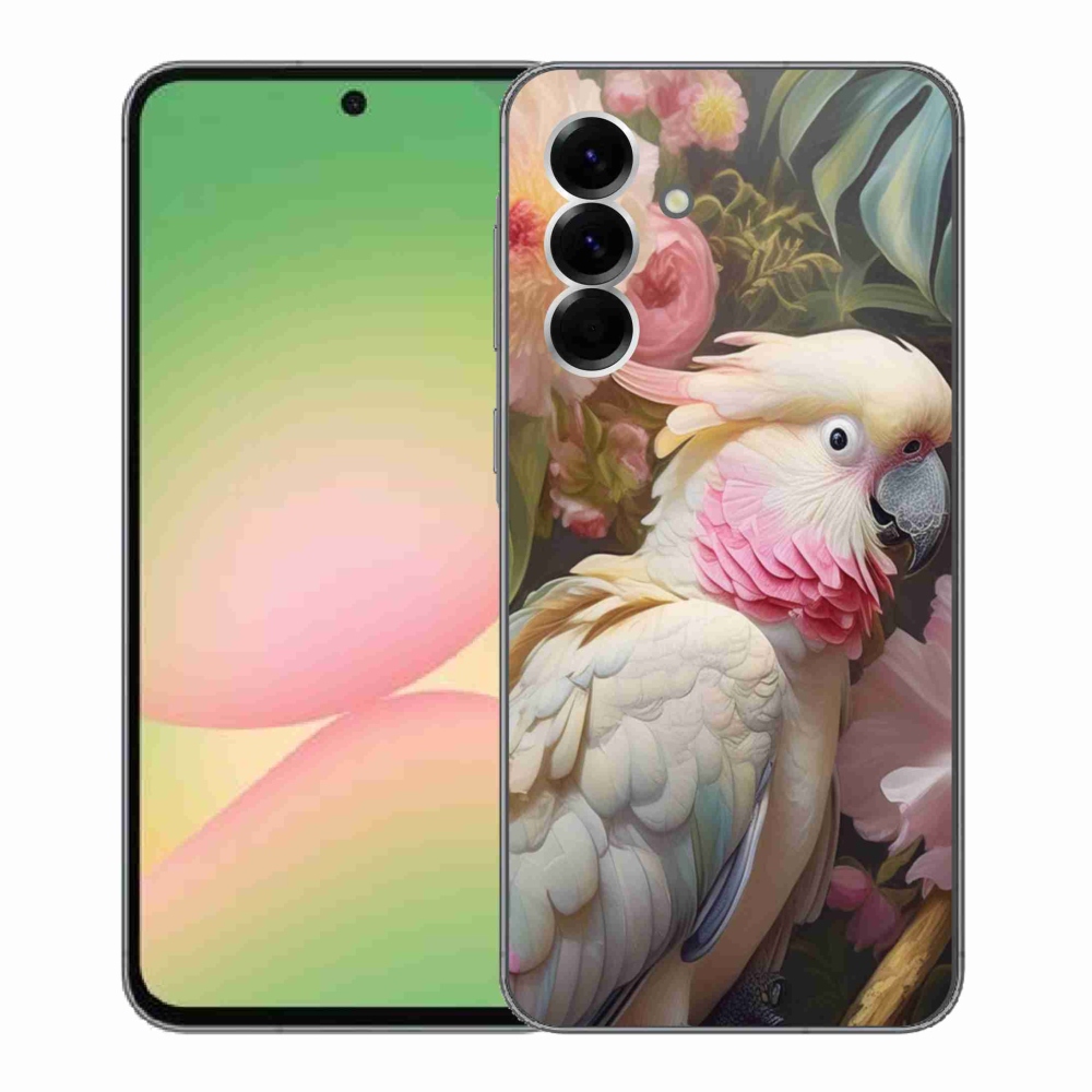 Zselés borítás mmCase Samsung Galaxy A56 5G - papagáj kakadu rózsaszín 2