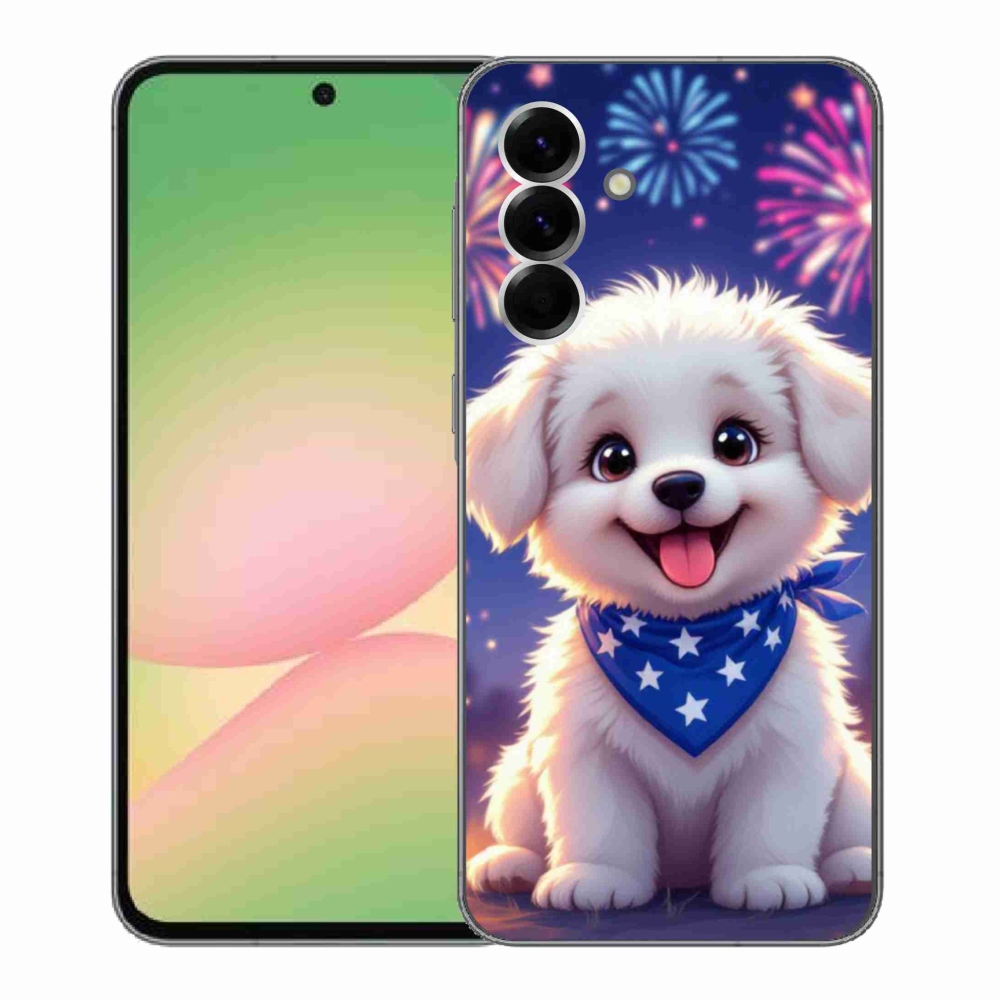 Gél borítás mmCase Samsung Galaxy A56 5G - ünnepi kölyökkutya