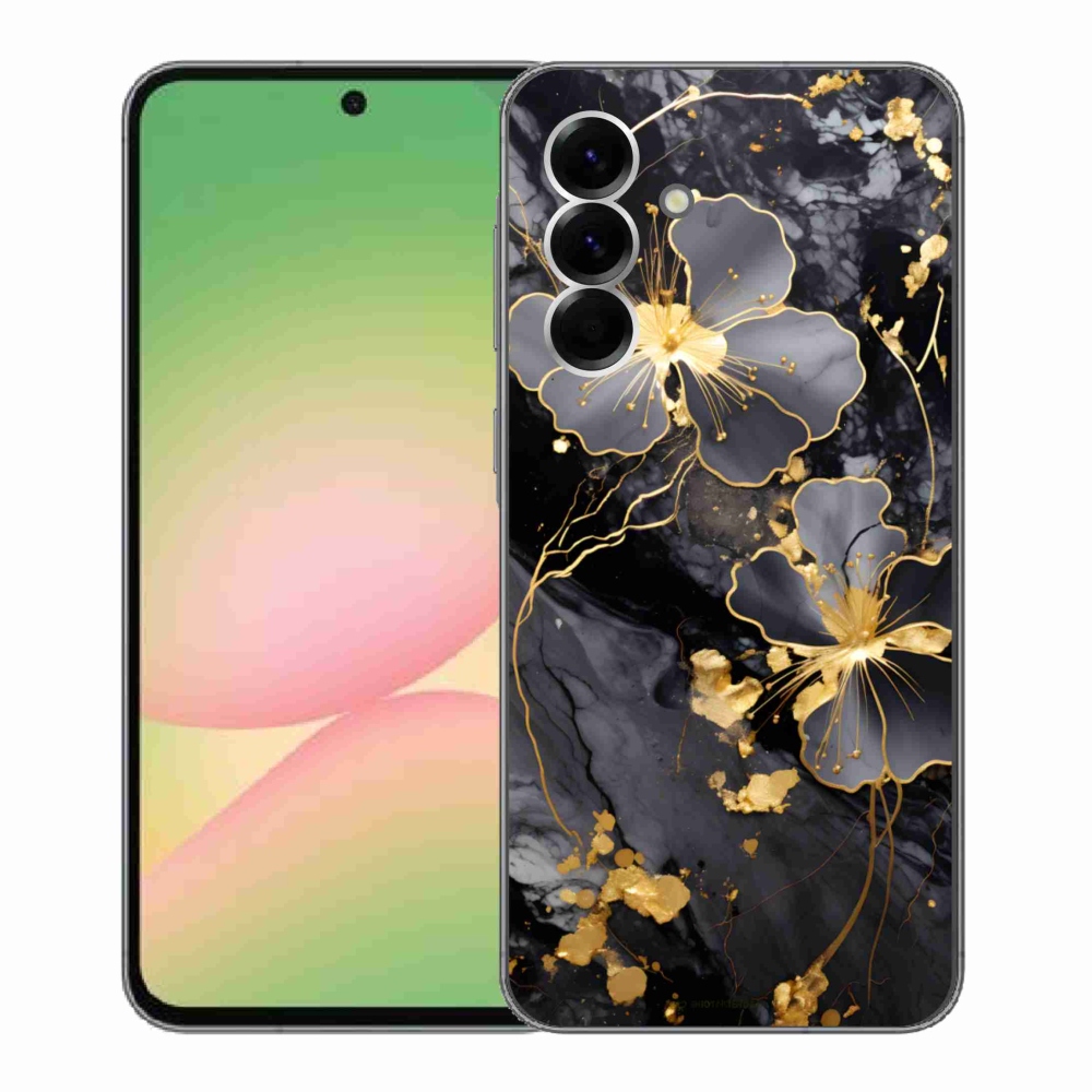 Gél borítás mmCase Samsung Galaxy A56 5G - arany virágok