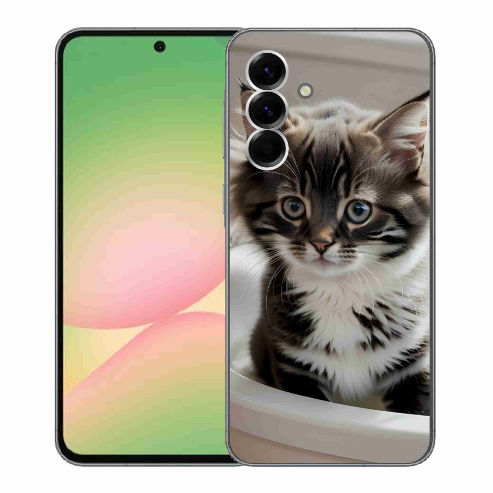 Gél borítás mmCase Samsung Galaxy A56 5G - kíváncsi cica