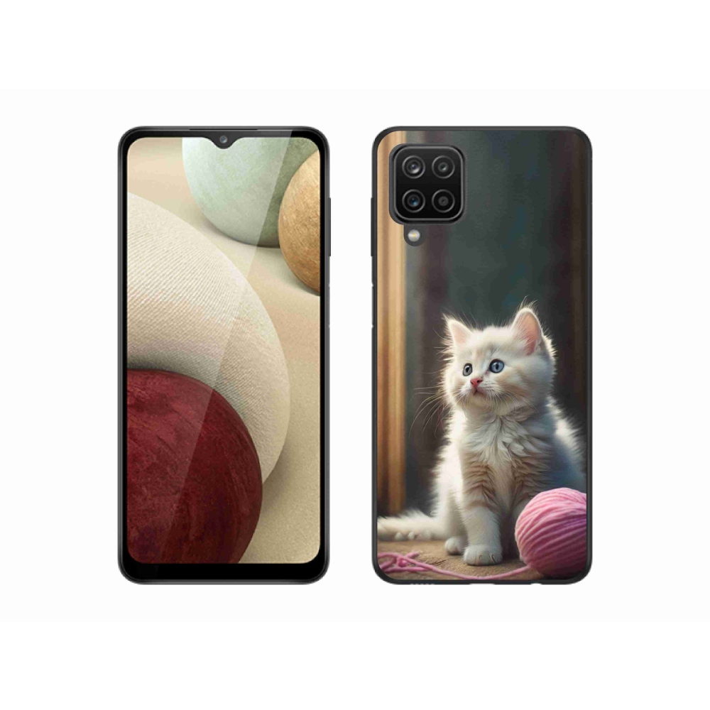 Gél védőhuzat mmCase Samsung Galaxy M12 - fehér cica 2